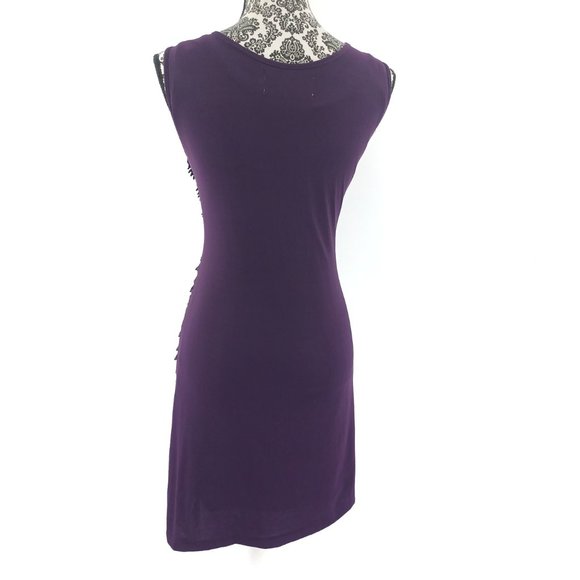 FRANCCESCA BELLINI Sleeveless Layers & Mini Pleat Satin Sheath Party Dress M/L - Picture 5 of 5